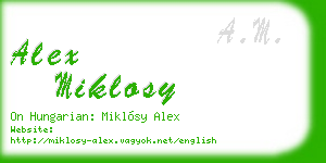 alex miklosy business card